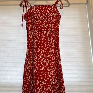 red flower dress